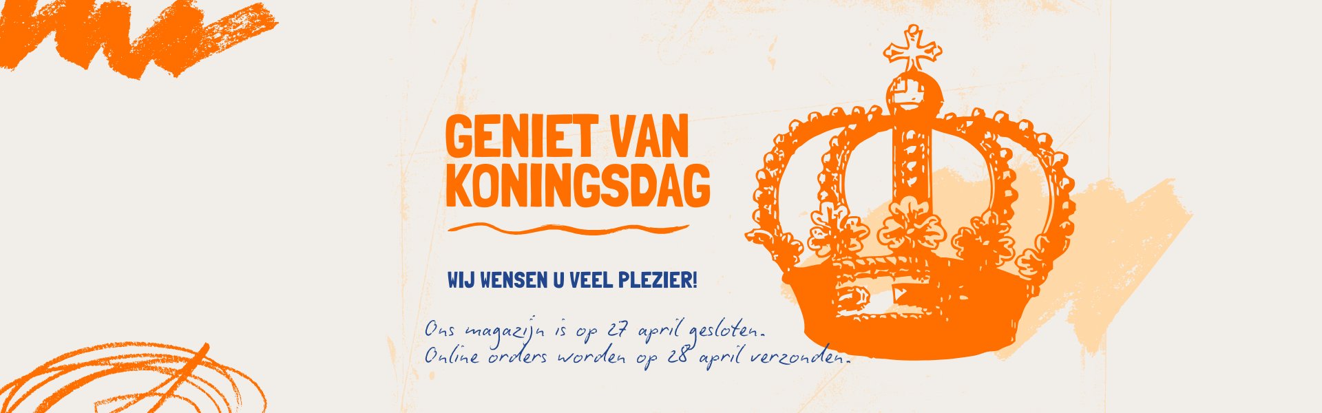 kroon, koningsdag, oranje, poster, ontwerp