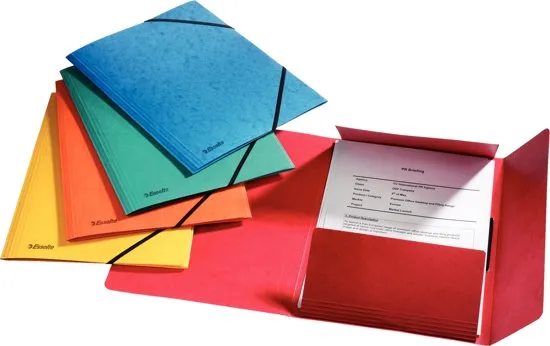 Incompleet - Esselte Rainbow 3-klepsmap met elastiek - A4 - 25 stuks - Groen