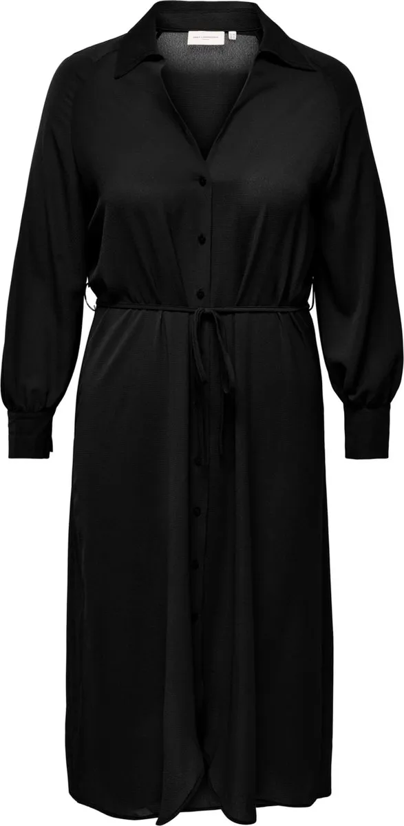 ONLY - Maat 46 - CARMAKOMA CARRIELLE LS SHIRT CALF DRESS SOLID WVN Dames Jurk