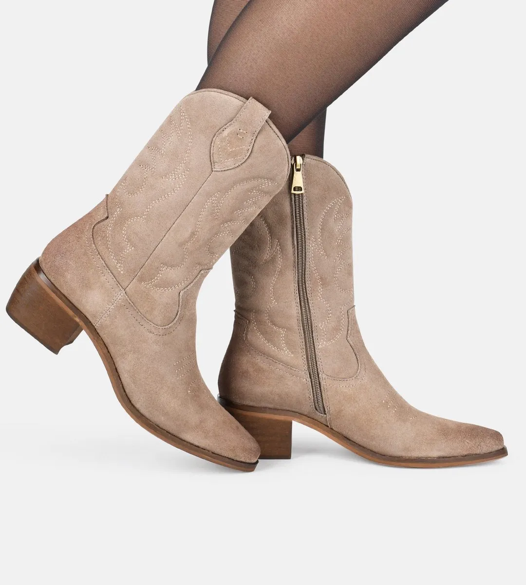 PS Poelman - Maat 39 - BABS Dames Western Laarzen - Beige