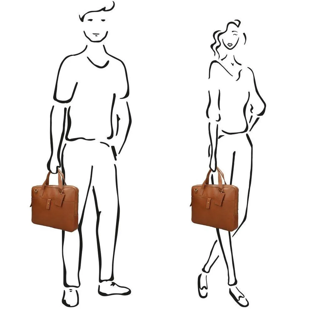 BURKELY Vintage Noa Little Aktetas - 13 inch Laptoptas - Cognac