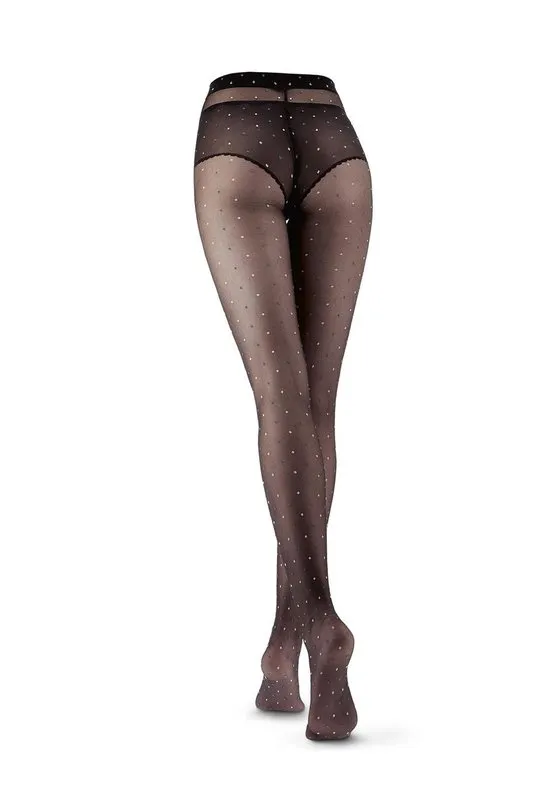 Oroblu Bicolor Dot Dames Panty 20 denier - Zwart - Maat S