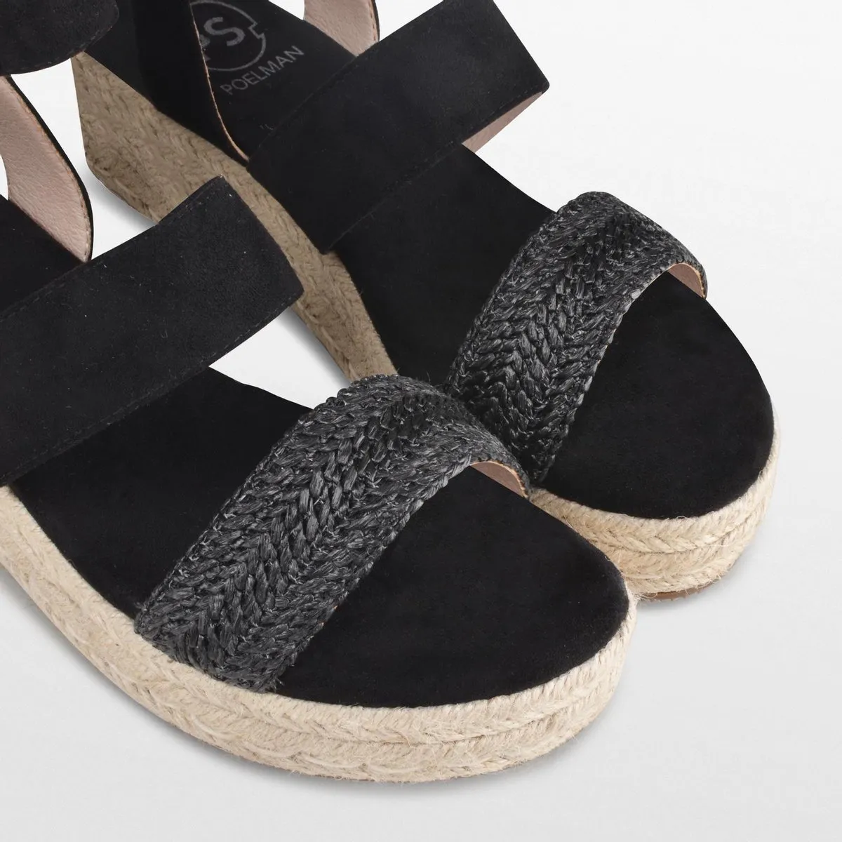 POSH by Poelman - Maat 39 - LONA Dames Sandalen/Espadrilles - Zwart met dierenprint