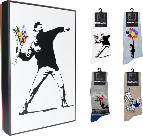 MuseARTa - Maat 36-40 - Banksy Graffiti - Gift box with 4 pairs of socks
