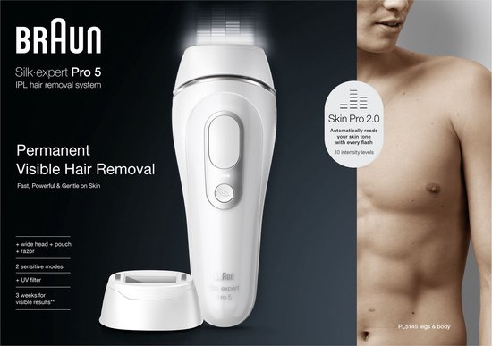 Braun IPL Ontharingsapparaat Silk-expert Pro 5 - ontharing voor thuis - Etui - Gillette-scheersystee