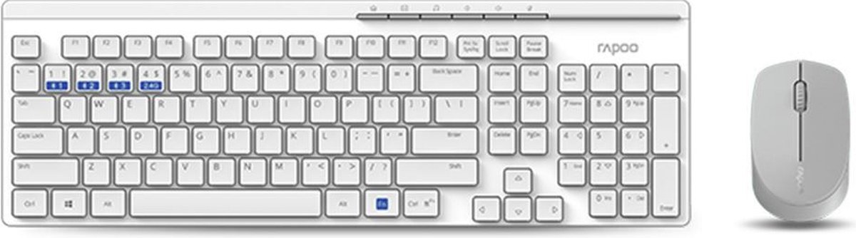 keyboard, draadloos, wit, volledig formaat, muis