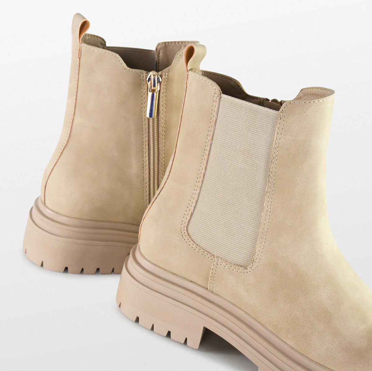 POSH by Poelman - Maat 40 - LOT Dames Chelsea Laarzen - Beige