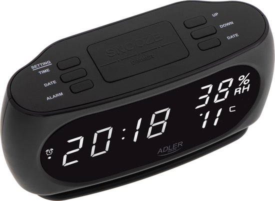 Adler AD 1186 - Wekker - Led - met thermometer