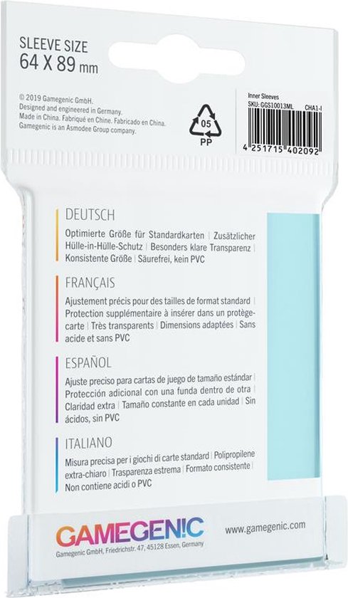 Gamegenic Inner Sleeves - Perfect Fit Sleeves - Pokemon - Magic the Gathering