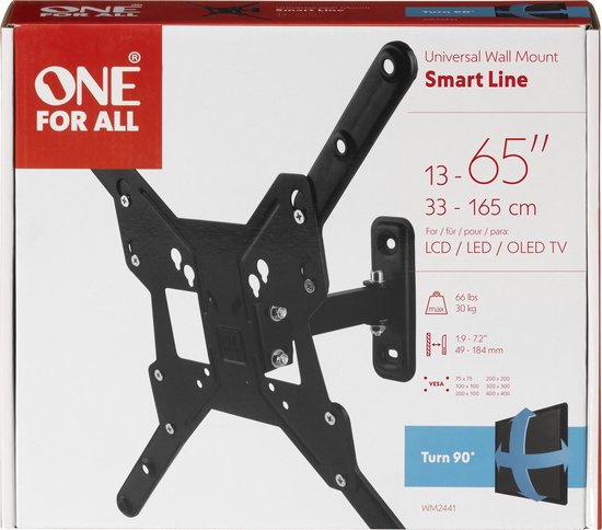 One For All WM2441 Wallmount Smart Turn 90 32-65"