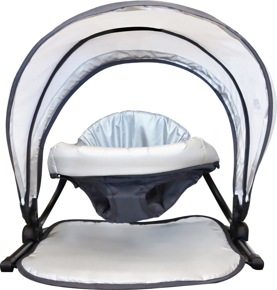 Deryan Floor Seat Kinderstoel - vloerzitje - zonnekap Anti-UV 50+ - zilver