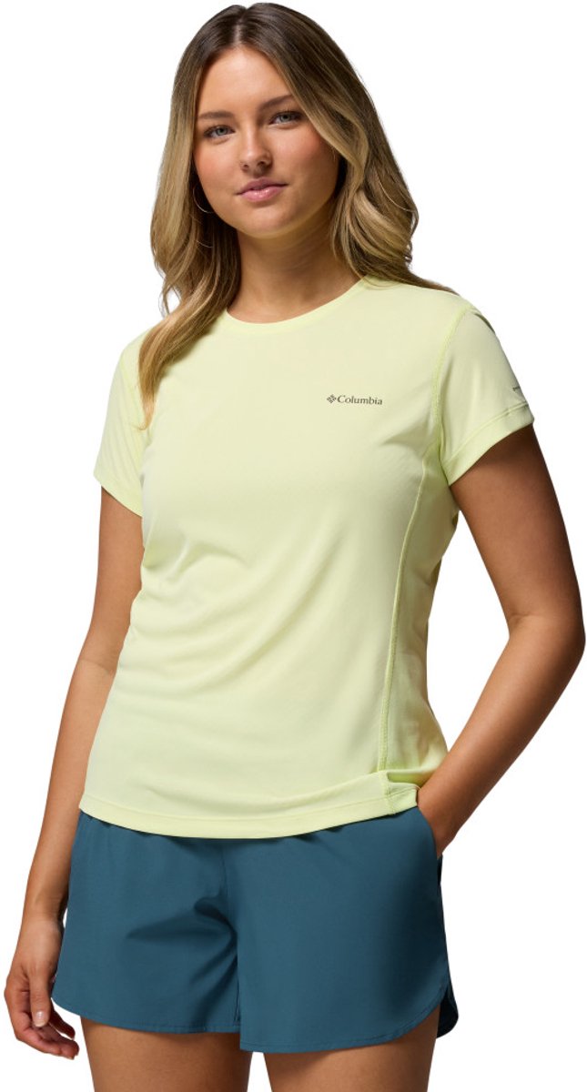 t-shirt, short-sleeve, lime, Columbia logo, women