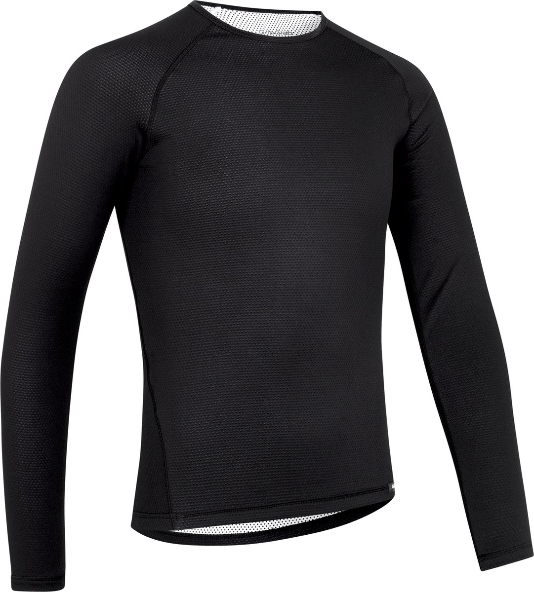 fleece, langble, zwart, mesh, baselayer