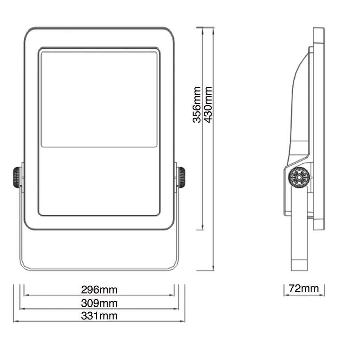 Noxion LED Breedstraler Beam Zwart 80W 8000lm 100D - 840 Koel Wit | IP66 - Asymmetrisch.