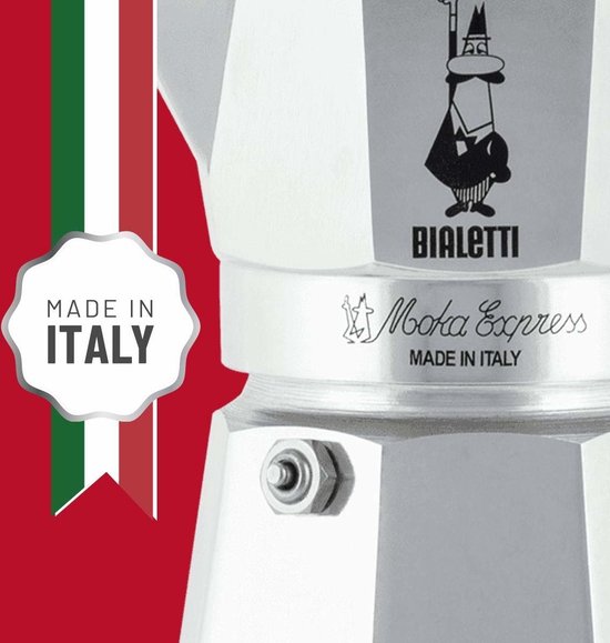 Bialetti Moka Express Percolator - Middel - 6 Kops - Zilver
