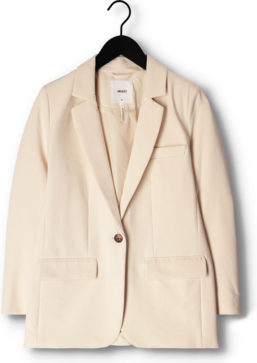 blazer, jacket, beige, single-breasted, one-button