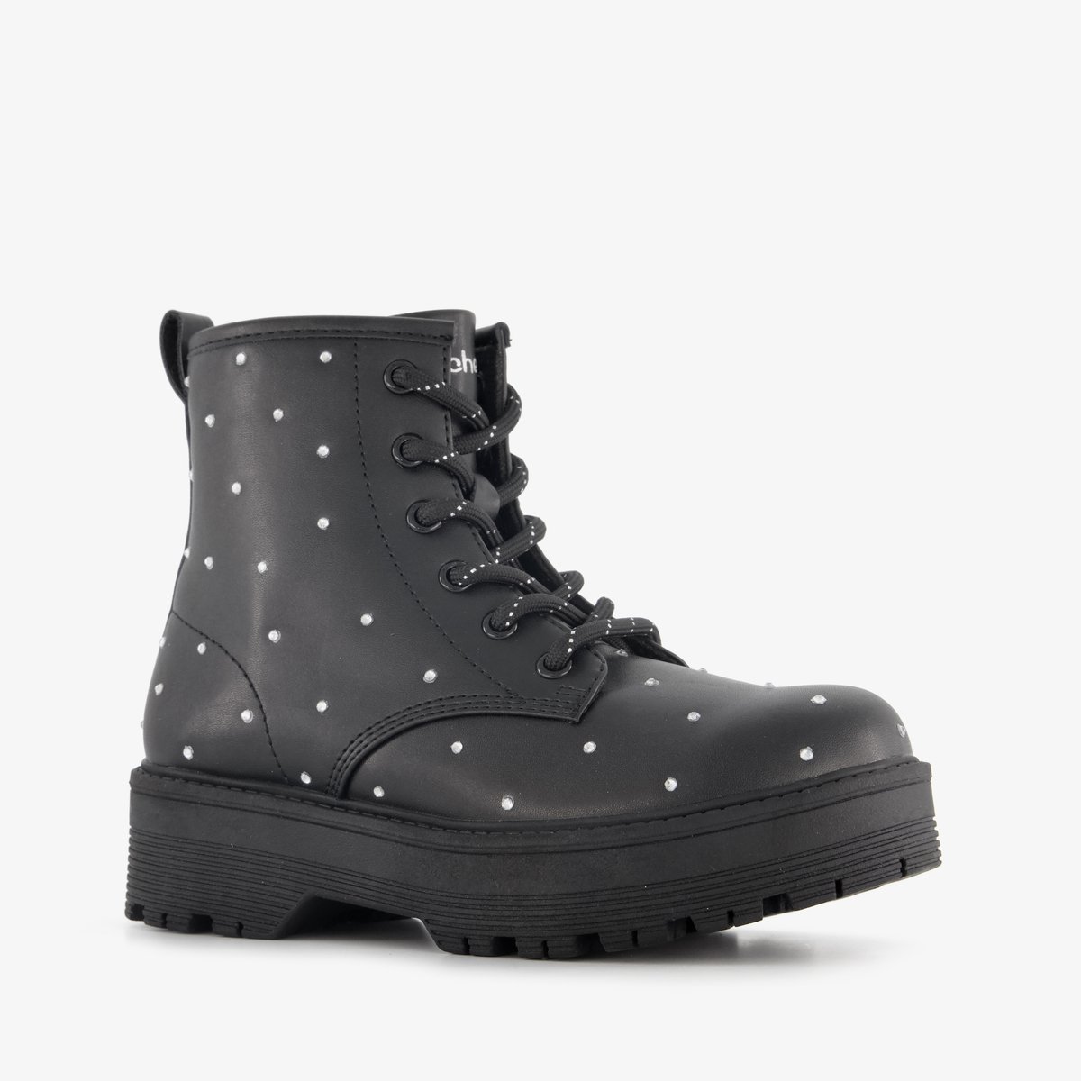 boot, laarzen, combat, polka-dots, zwarte boot