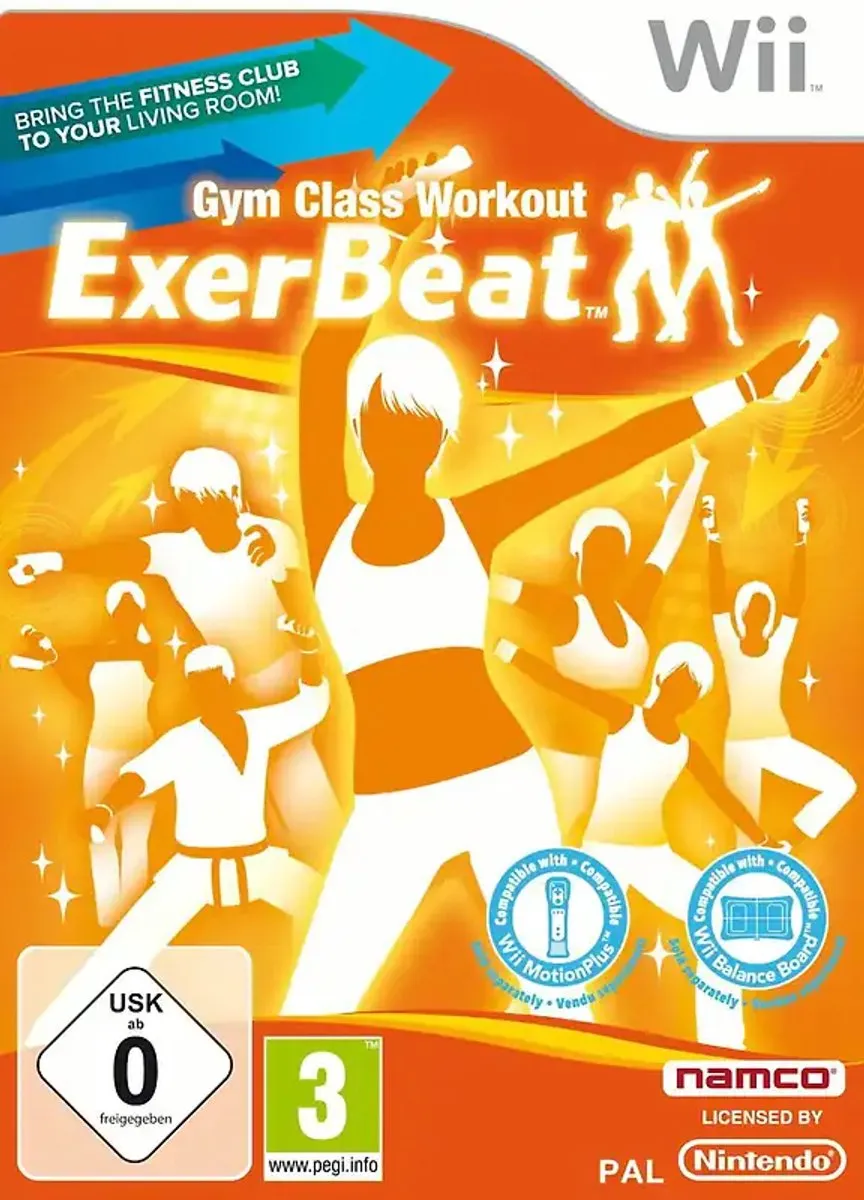 fitness game, gym workout, ExerBeat, Wii game, Nintendo PAL
