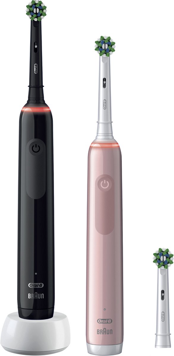Oral-B PRO 3 3900 - Elektrische Tandenborstel - Duo Zwart + Roze