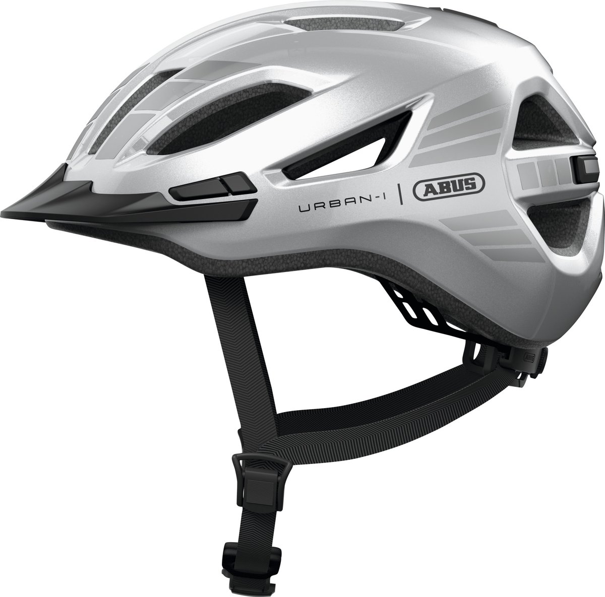 Fietshelm ABUS URBAN-I 4.0 LR signal silver XL - 60-64 cm - zilver - Geschikt voor gebruik op elektrische fietsen - stadsfietsen - 300 g