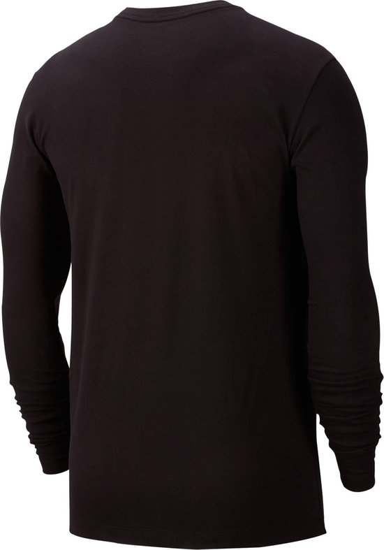 Nike Dry Tee LS DFCT Swoosh Run Heren Sportshirt - Black - Maat L