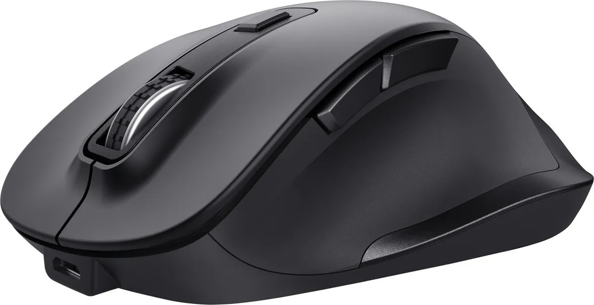 Trust Fyda – Draadloze Muis – Oplaadbaar – Ergonomisch – Zwart