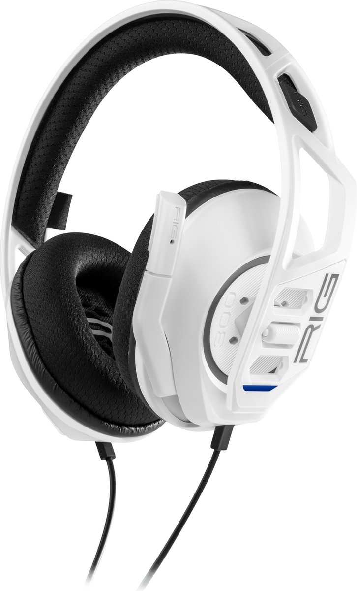 gaming headset, over-ear, witte, bedraad, microfoon