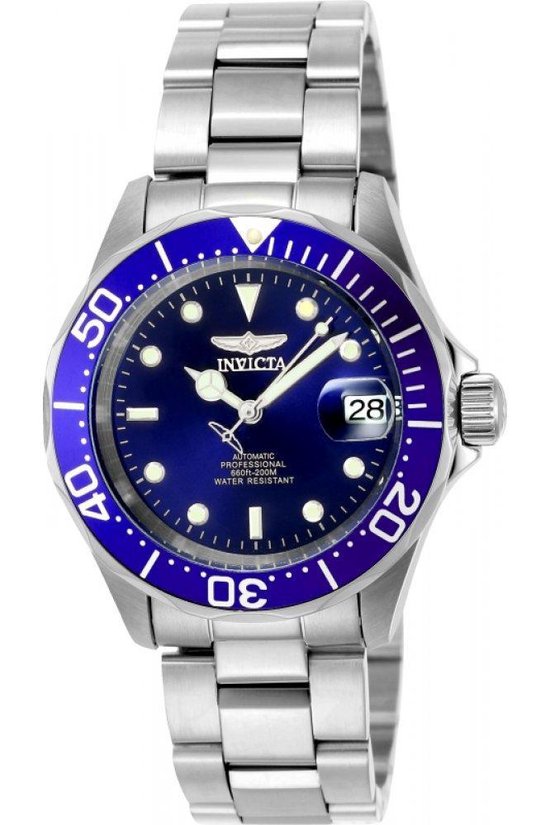 Invicta Pro Diver 9094 - Horloge - Heren - Staal - Zilverkleurig - Ø 40 mm