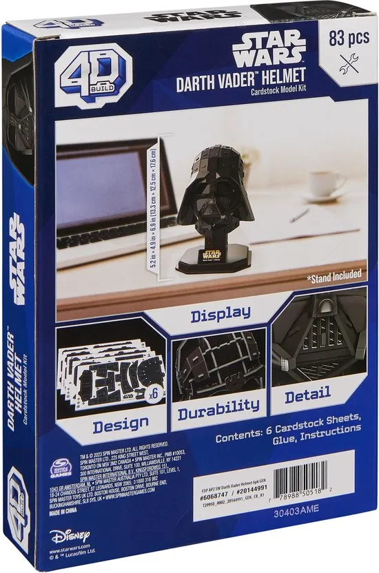 4D Build Star Wars - Darth Vader - 3D Puzzel - 83 stuks - kartonnen bouwpakket
