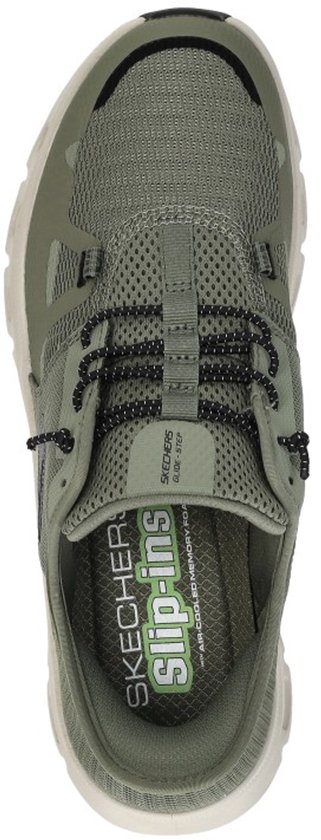 sneaker, hiking, mesh, groen, vetersluitingen