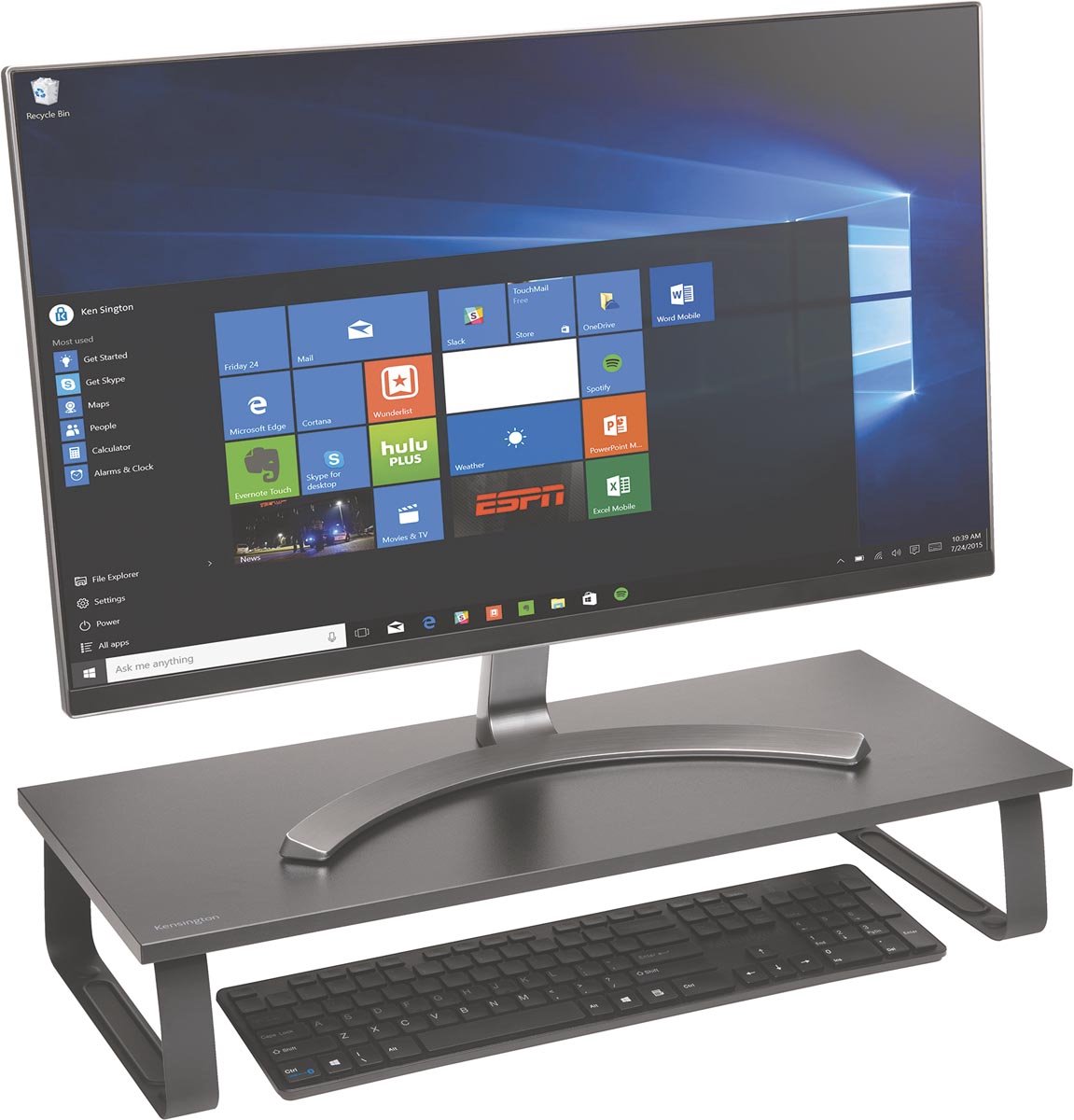 Kensington Extra Brede Monitorstandaard/Computerstandaard/Verhoger voor Bureaus - Voor Monitor tot 3