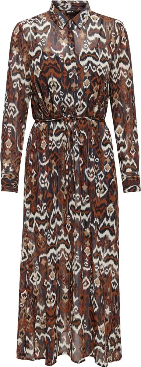 jurk, lange jurk, print, wildprint, kraag