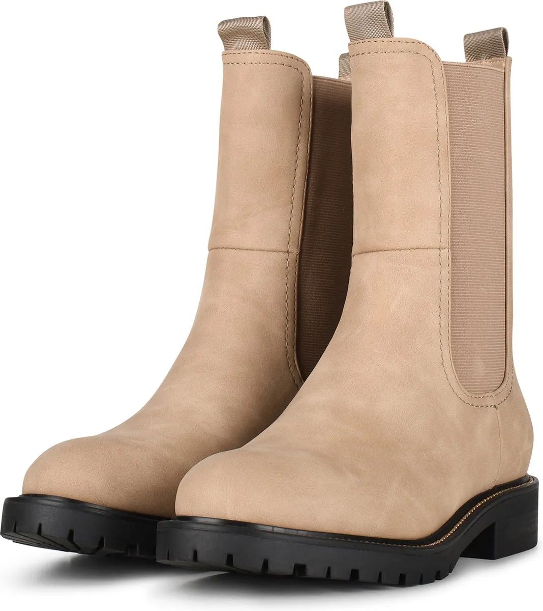 POSH by Poelman LEA Dames Chelsea Laarzen - Beige - Maat 39