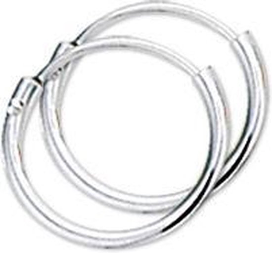 The Jewelry Collection -  Oorringen Ronde Buis - Zilver