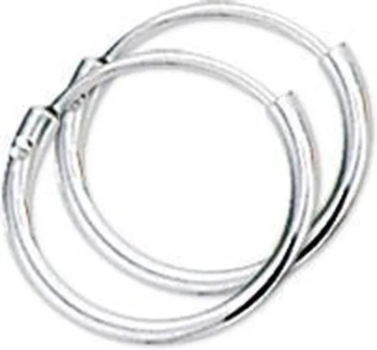 The Jewelry Collection -  Oorringen Ronde Buis - Zilver