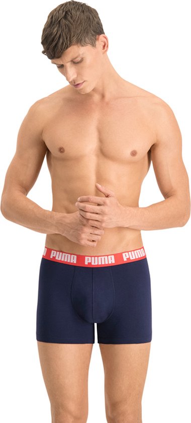 boxer shorts, ondergoed, navy shorts, rode tailleband, PUMA-logo