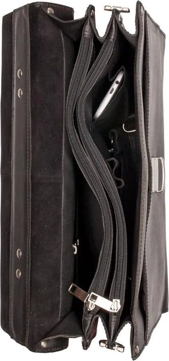 BURKELY Vintage Dean Briefcase Aktetas - 15 inch Laptoptas - Zwart