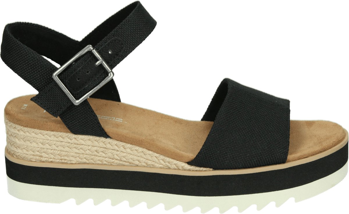 TOMS - Maat: 37 - Shoes DIANA - Volwassenen Sandalen met hak - Kleur: Zwart