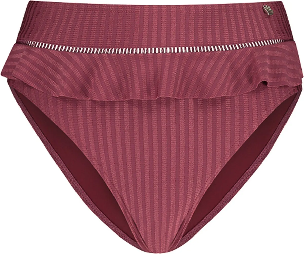 swimbroek, hip, riemen, gestreept, magenta