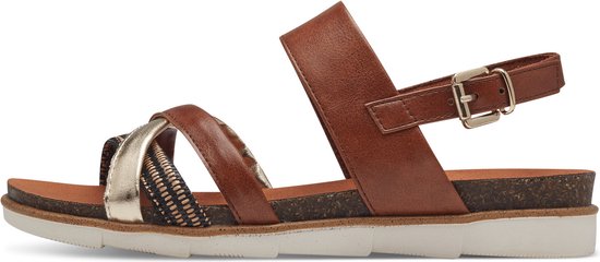 MARCO TOZZI MT - maat 38- Dames Sandalen - COGNAC COMB