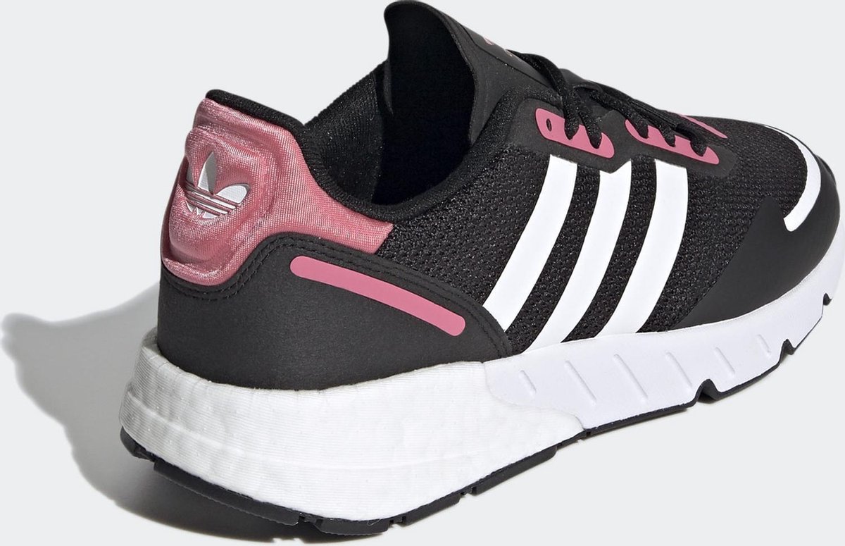 adidas ZX 1K Boost W - Maat 37 1/3 - Dames Sneakers - Core Black/Ftwr White/Hazy Rose