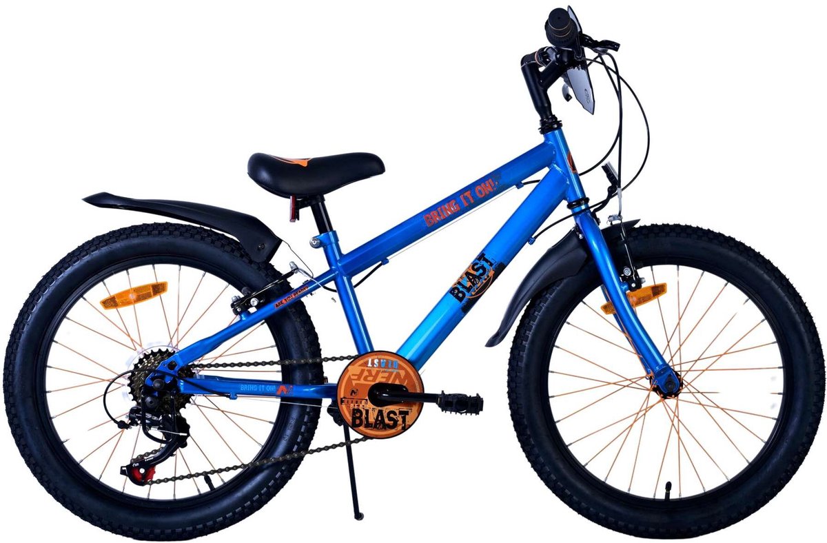 NERF Kinderfiets - Jongens - 20 inch - Satijn Blauw - 6 Speed