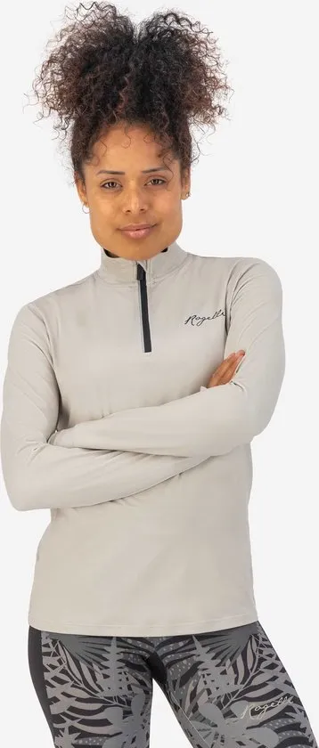 Rogelli Maat XL Sage Hardloopshirt - Lange Mouwen - Dames - Taupe, Zwart