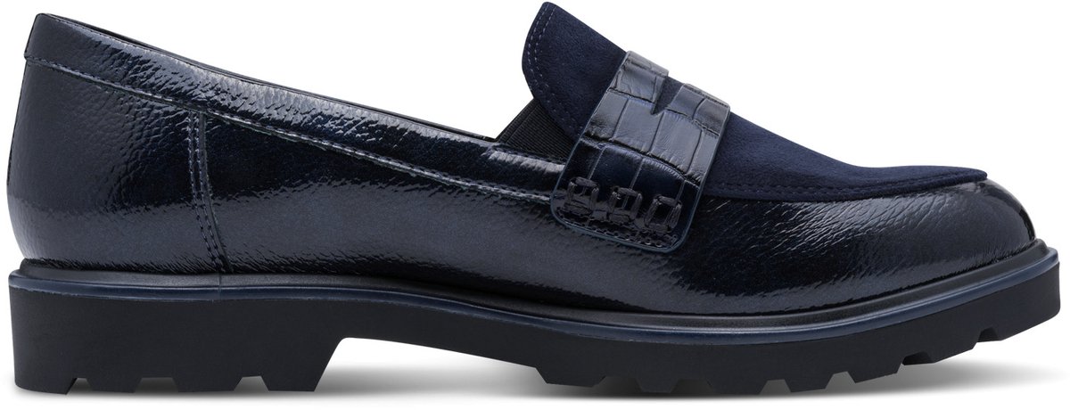loafer, mocassin, navy, patent, chunky-sole