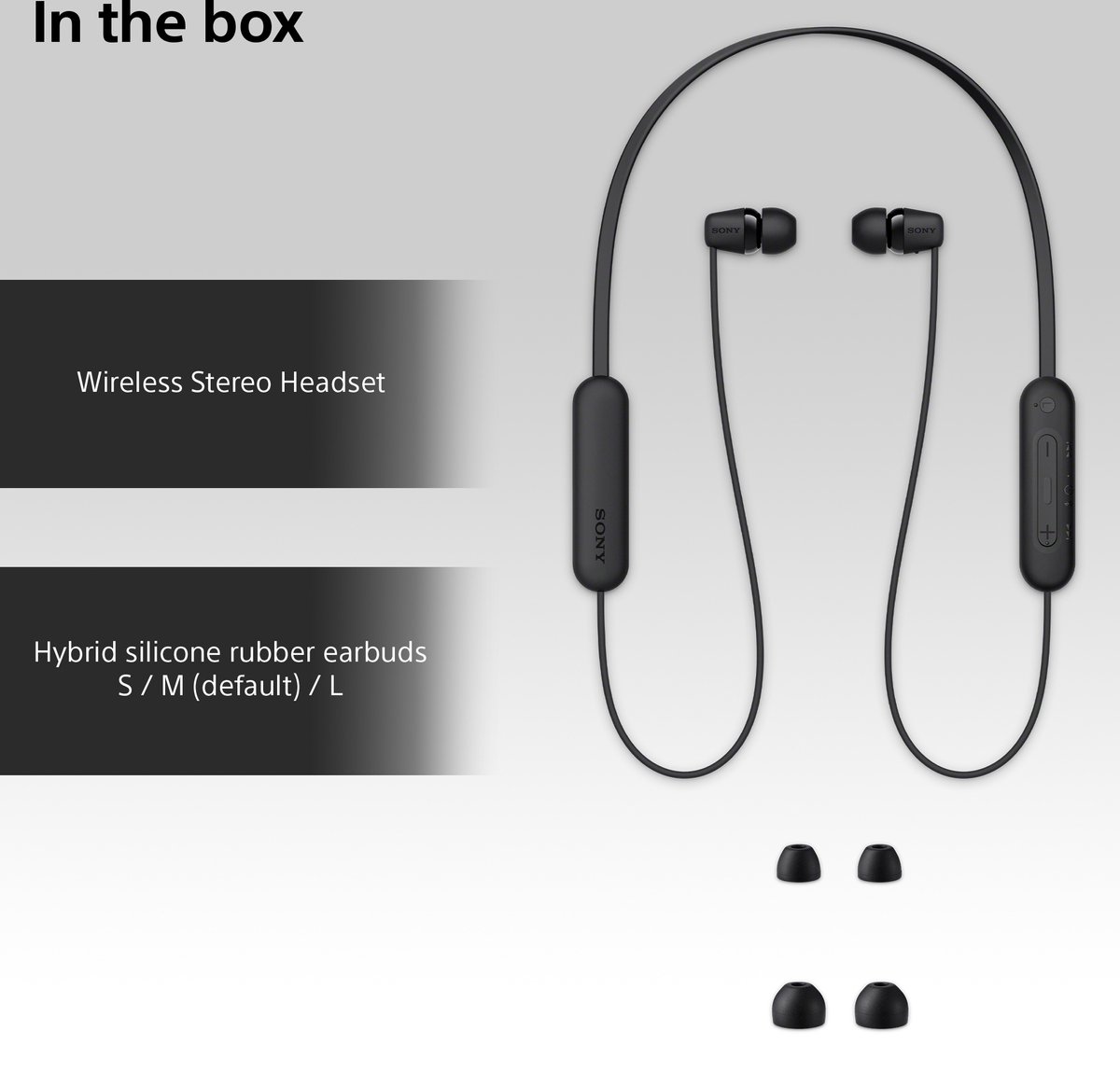 Sony WI-C100 - Draadloze oordopjes - Zwart