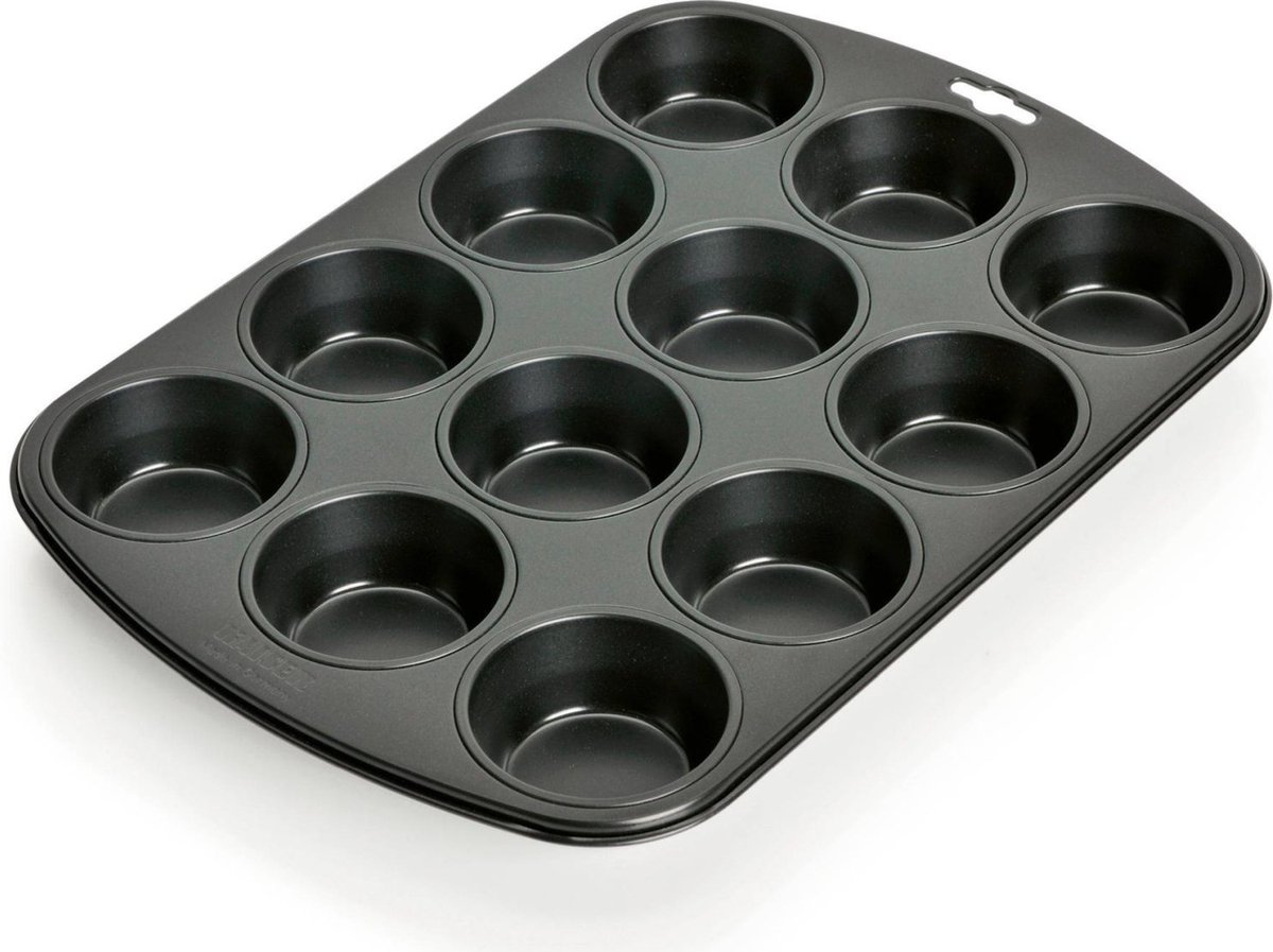 muffinvorm, cupcake vorm, anti- aanbaks, rvs/eenlaag, baking tray