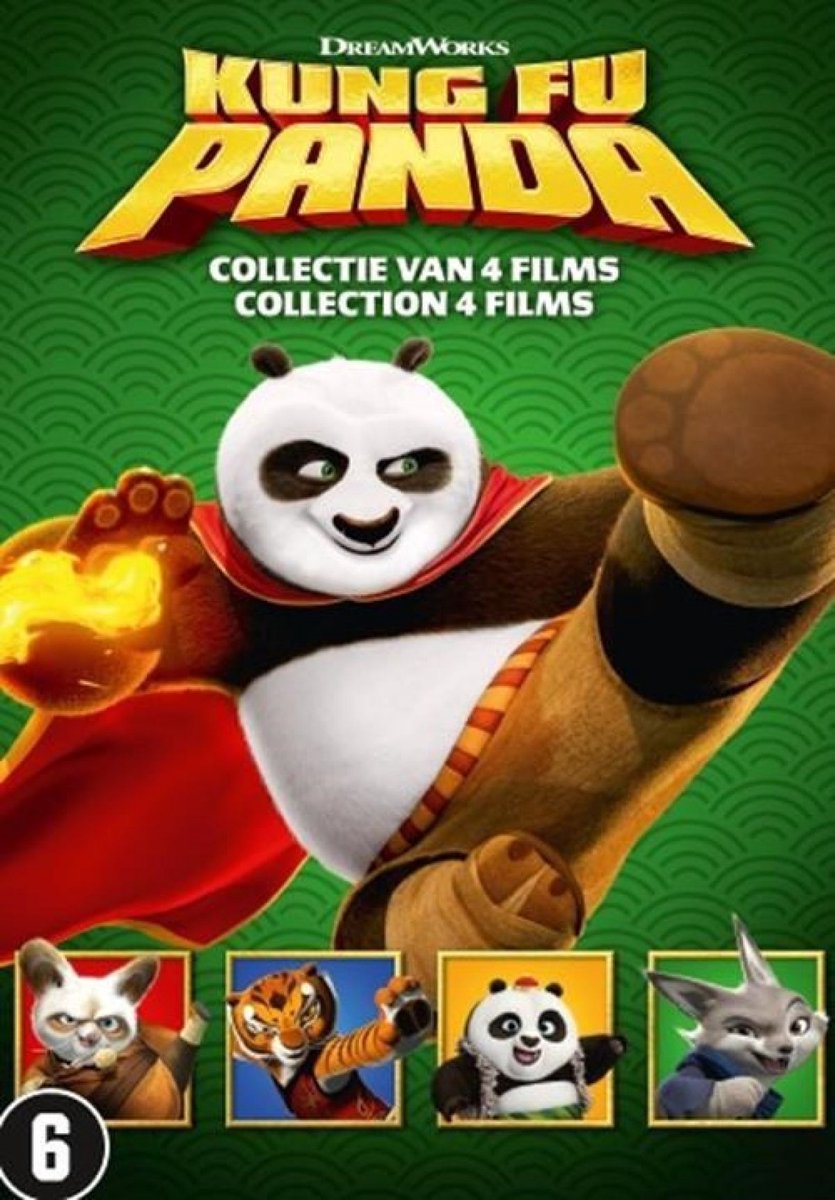 kung fu panda, panda, film cover, animation, collectie 4 films