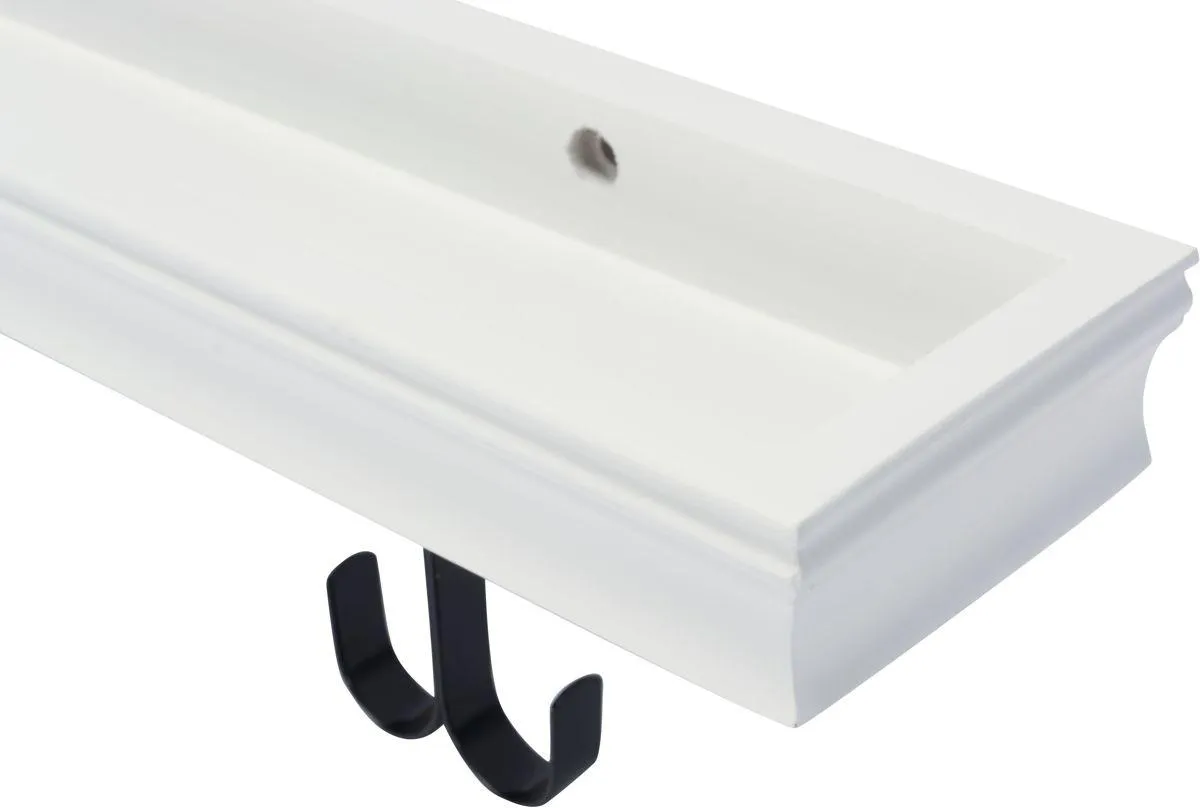 Duraline - Wandplank - Klassiek - Plank Met Haakjes - Wit - 80cm