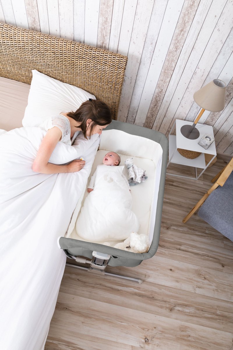 Bebeconfort Calidoo Co-Sleeper - Warm Grey - 2-in-1 babybedje - Hoogte verstelbaar