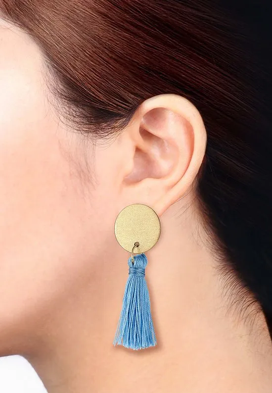 Elli Oorbellen Oorringen cirkel boho geo kwastje trend mat 925 Sterling zilver nappa